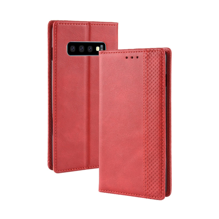 Magnetic Buckle Retro Crazy Horse Texture Horizontal Flip Leather Case compatible with Galaxy S10 (5G), with Holder & Card Slots & Photo Frame, Compatible with Galaxy S10 (5G)