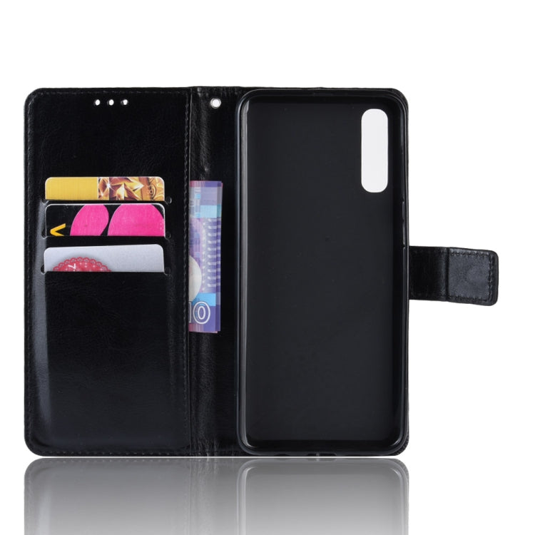 Retro Crazy Horse Texture Horizontal Flip Leather Case compatible with Galaxy A70, with Holder & Card Slots & Photo Frame