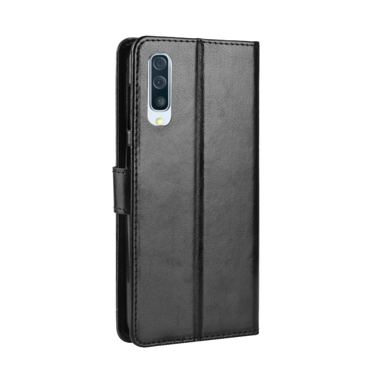 Retro Crazy Horse Texture Horizontal Flip Leather Case compatible with Galaxy A70, with Holder & Card Slots & Photo Frame