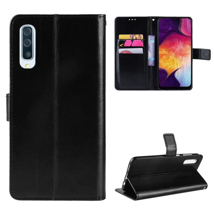 Retro Crazy Horse Texture Horizontal Flip Leather Case compatible with Galaxy A70, with Holder & Card Slots & Photo Frame