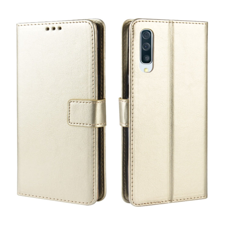 Retro Crazy Horse Texture Horizontal Flip Leather Case compatible with Galaxy A70, with Holder & Card Slots & Photo Frame