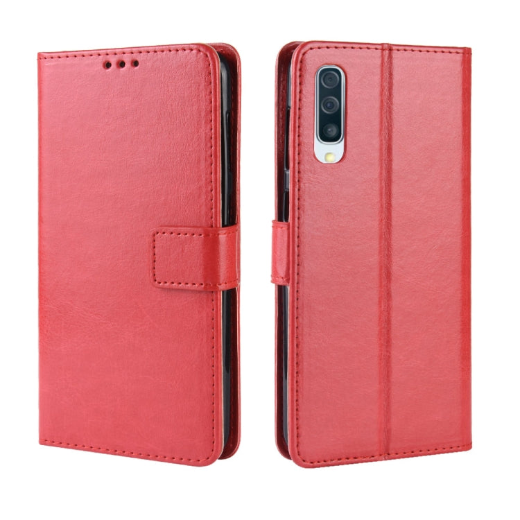 Retro Crazy Horse Texture Horizontal Flip Leather Case compatible with Galaxy A70, with Holder & Card Slots & Photo Frame