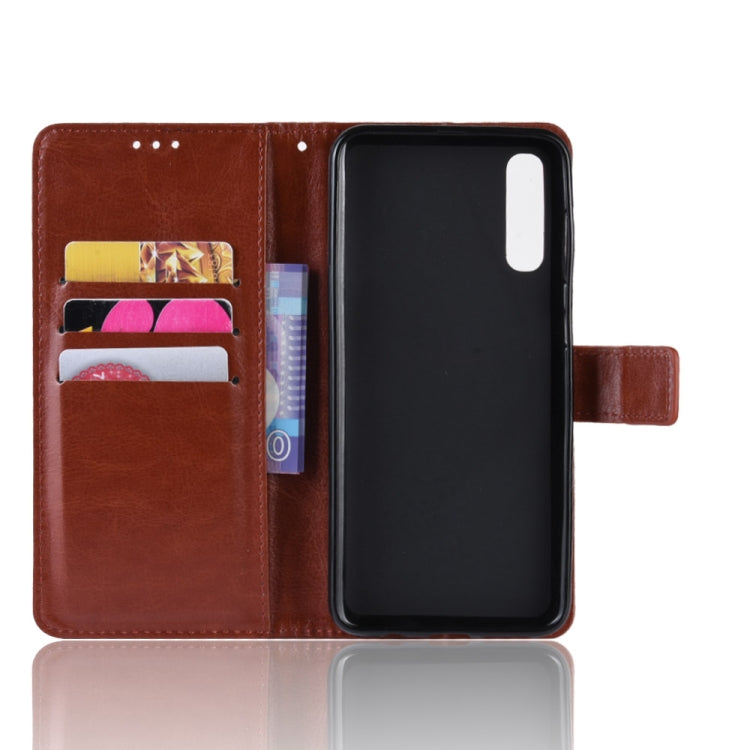 Retro Crazy Horse Texture Horizontal Flip Leather Case for Galaxy A70, with Holder & Card Slots & Photo Frame