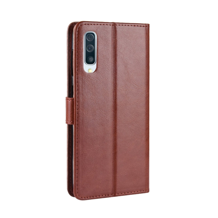 Retro Crazy Horse Texture Horizontal Flip Leather Case for Galaxy A70, with Holder & Card Slots & Photo Frame