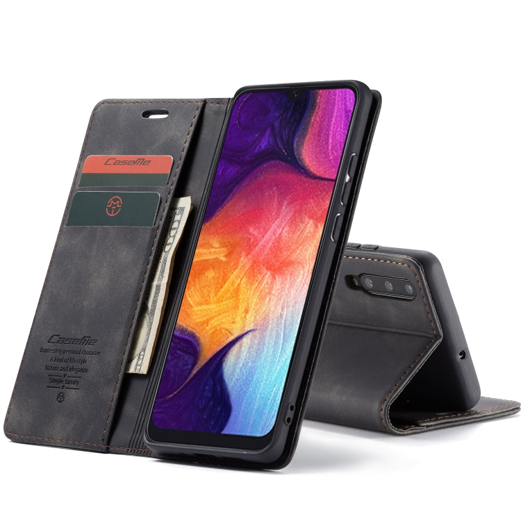 CaseMe-013 Multifunctional Retro Frosted Horizontal Flip Leather Case compatible with Galaxy A30S / A50S / A50, with Card Slot & Holder & Zipper Wallet & Photo Frame, Compatible with Galaxy A50