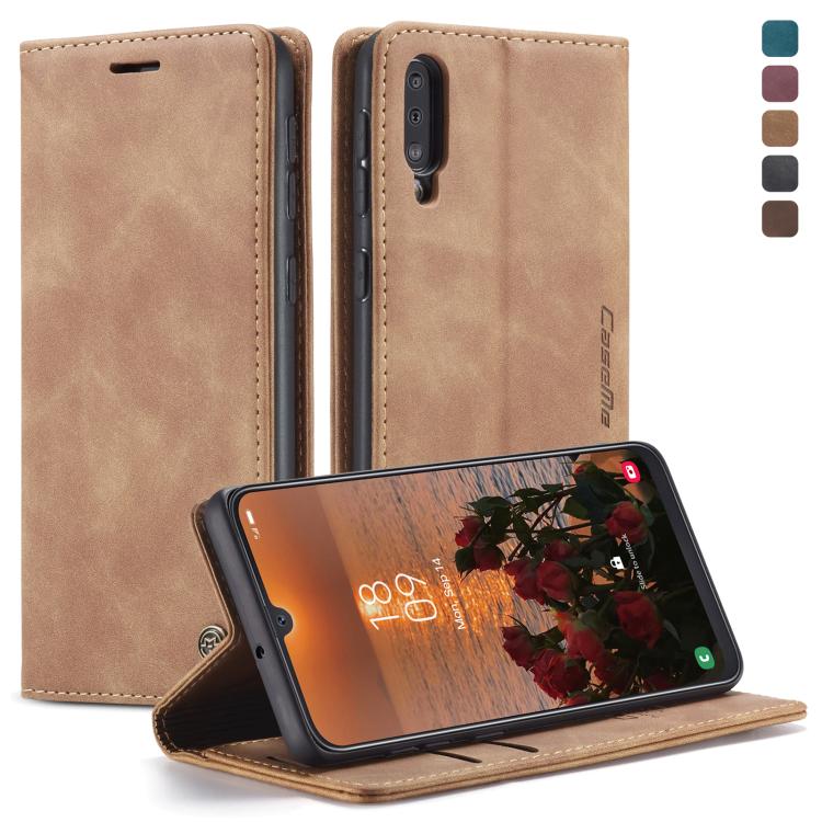 CaseMe-013 Multifunctional Retro Frosted Horizontal Flip Leather Case compatible with Galaxy A30S / A50S / A50, with Card Slot & Holder & Zipper Wallet & Photo Frame, Compatible with Galaxy A50