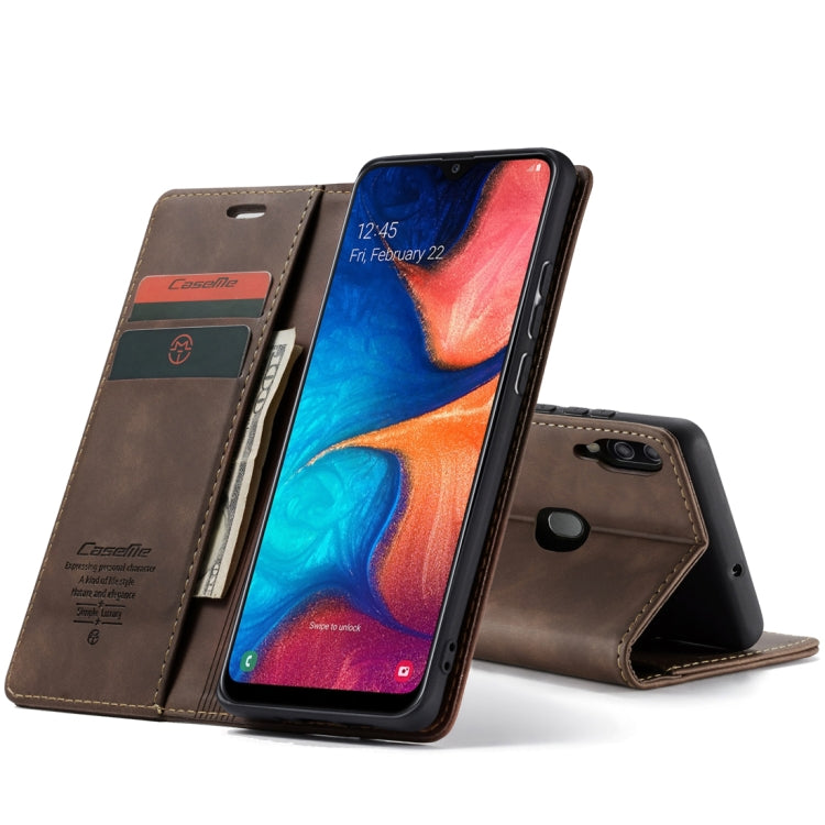 CaseMe-013 Multifunctional Retro Frosted Horizontal Flip Leather Case for Galaxy A20 / A30, with Card Slot & Holder & Wallet