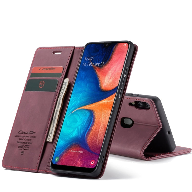CaseMe-013 Multifunctional Retro Frosted Horizontal Flip Leather Case for Galaxy A20 / A30, with Card Slot & Holder & Wallet