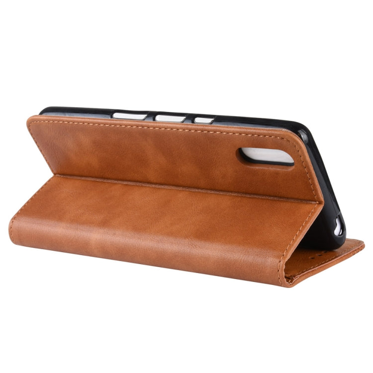 Magnetic Snap Retro Crazy Horse Texture Horizontal Flip Leather Case compatible with Sony Xperia L3, with Holder & Card Slots & Photo Frame, Compatible with Sony Xperia L3