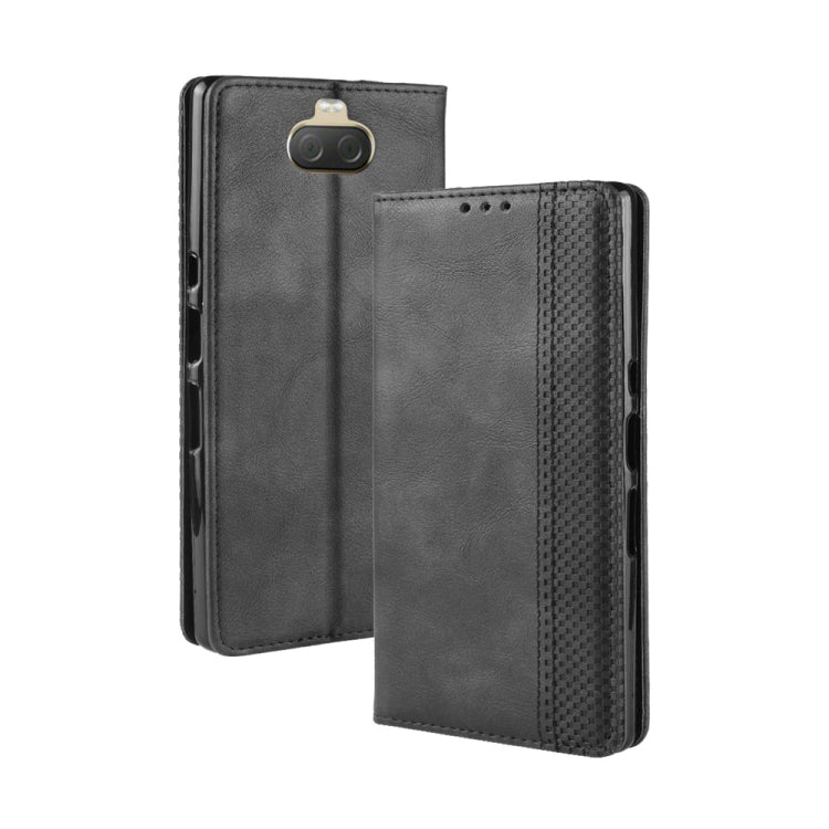 Magnetic Buckle Retro Texture Horizontal Flip Leather Case compatible with Sony Xperia 10 Plus, with Holder & Card Slots & Wallet, Sony Xperia 10 Plus