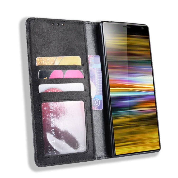 Magnetic Buckle Retro Texture Horizontal Flip Leather Case for Sony Xperia 10 Plus, with Holder & Card Slots & Wallet