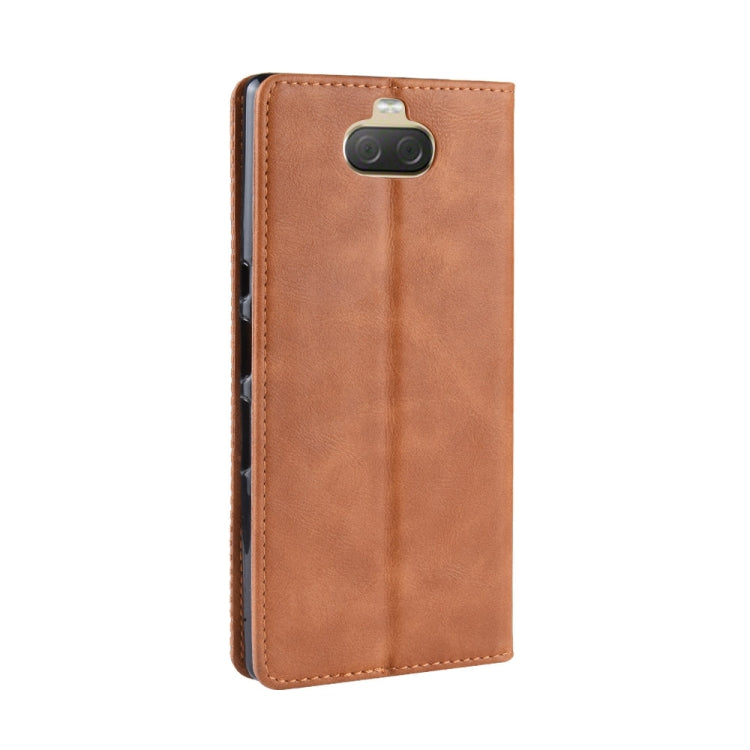 Magnetic Buckle Retro Texture Horizontal Flip Leather Case compatible with Sony Xperia 10 Plus, with Holder & Card Slots & Wallet, Sony Xperia 10 Plus