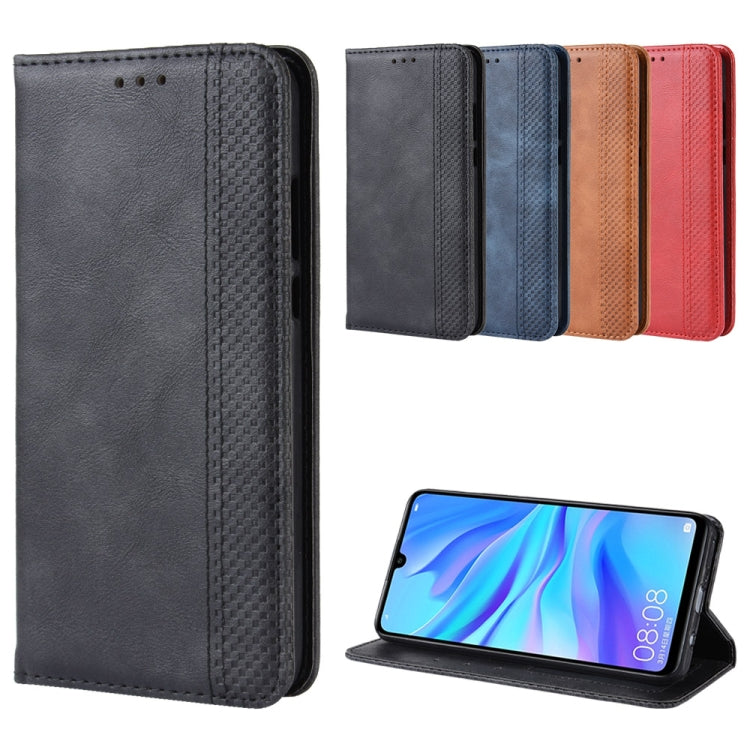 Magnetic Buckle Retro Crazy Horse Texture Horizontal Flip Leather Case compatible with Huawei Enjoy 9s (P Smart+ 2019)