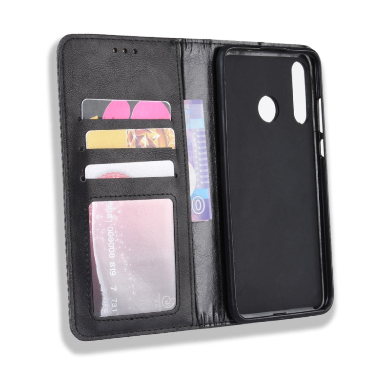 Magnetic Buckle Retro Crazy Horse Texture Horizontal Flip Leather Case compatible with Huawei Enjoy 9s (P Smart+ 2019)