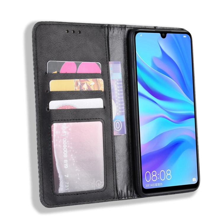 Magnetic Buckle Retro Crazy Horse Texture Horizontal Flip Leather Case compatible with Huawei Enjoy 9s (P Smart+ 2019)