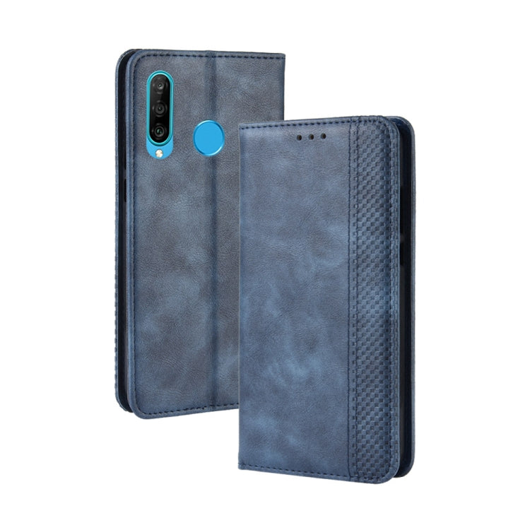 Magnetic Buckle Retro Crazy Horse Texture Horizontal Flip Leather Case compatible with Huawei Enjoy 9s (P Smart+ 2019)