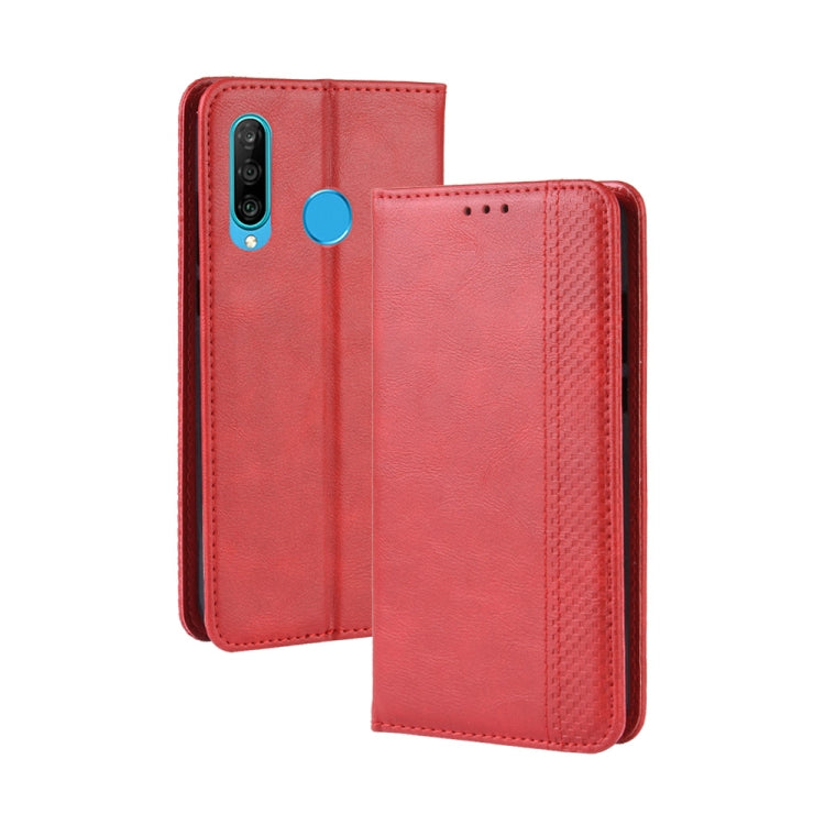 Magnetic Buckle Retro Crazy Horse Texture Horizontal Flip Leather Case compatible with Huawei Enjoy 9s (P Smart+ 2019)