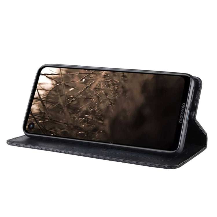 Magnetic Buckle Retro Crazy Horse Texture Horizontal Flip Leather Case for Motorola One Vision , with Holder & Card Slots & Photo Frame