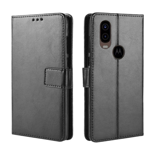 Retro Crazy Horse Texture Horizontal Flip Leather Case for Motorola One Vision , with Holder & Card Slots & Photo Frame