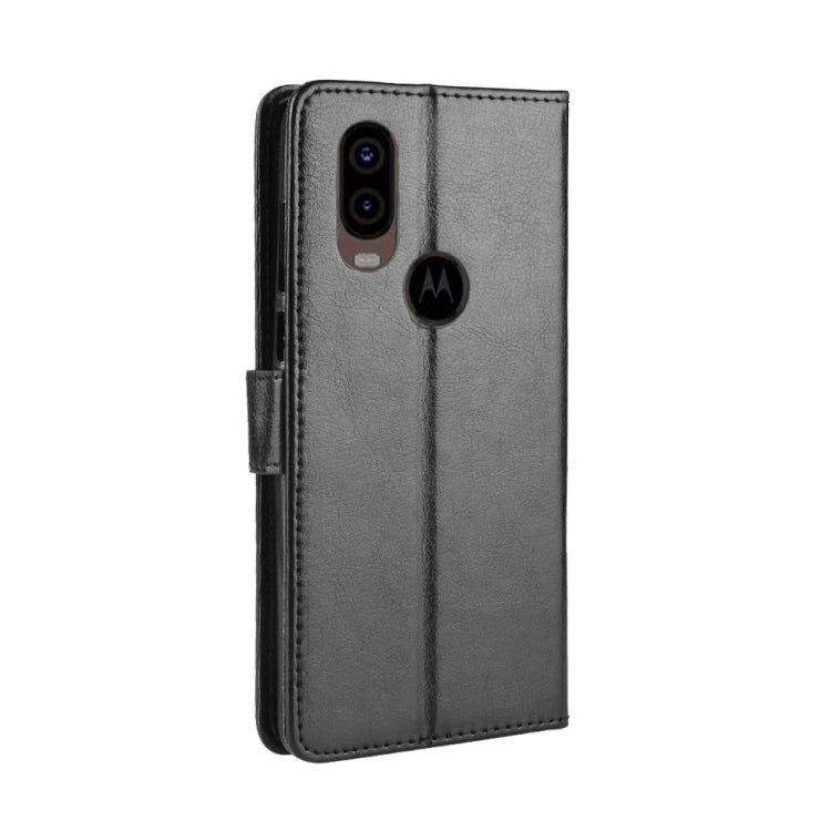 Retro Crazy Horse Texture Horizontal Flip Leather Case for Motorola One Vision , with Holder & Card Slots & Photo Frame