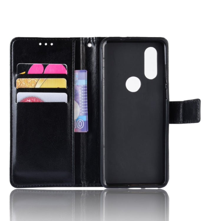 Retro Crazy Horse Texture Horizontal Flip Leather Case for Motorola One Vision , with Holder & Card Slots & Photo Frame