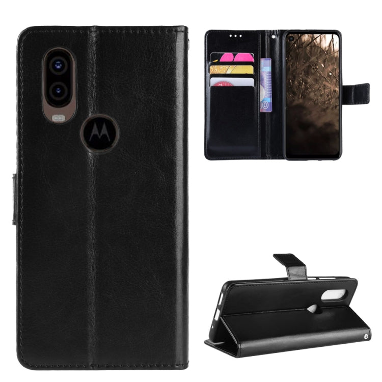 Retro Crazy Horse Texture Horizontal Flip Leather Case for Motorola One Vision , with Holder & Card Slots & Photo Frame
