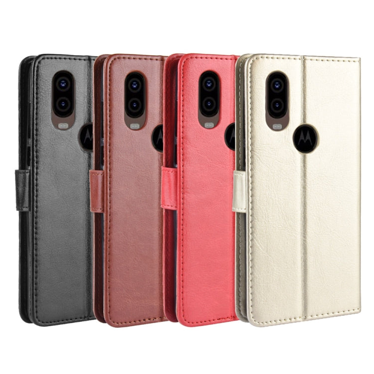 Retro Crazy Horse Texture Horizontal Flip Leather Case for Motorola One Vision , with Holder & Card Slots & Photo Frame