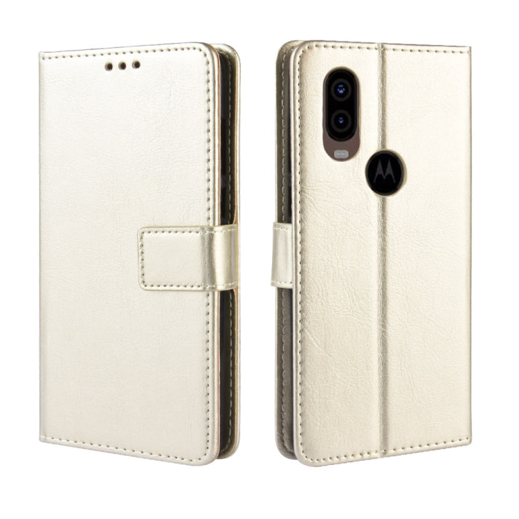Retro Crazy Horse Texture Horizontal Flip Leather Case for Motorola One Vision , with Holder & Card Slots & Photo Frame