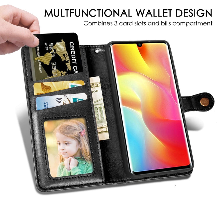 Compatible with Xiaomi Note 10 Lite Retro Solid Color Leather Buckle Phone Case with Lanyard & Photo Frame & Card Slot & Wallet & Stand Function