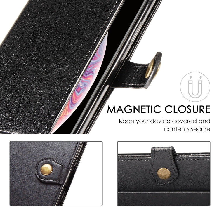 Compatible with Xiaomi Note 10 Lite Retro Solid Color Leather Buckle Phone Case with Lanyard & Photo Frame & Card Slot & Wallet & Stand Function