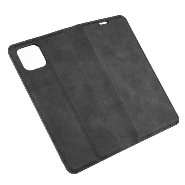 For Oppo A92s Retro-skin Business Magnetic Suction Leather Case with Holder & Card Slots & Wallet
