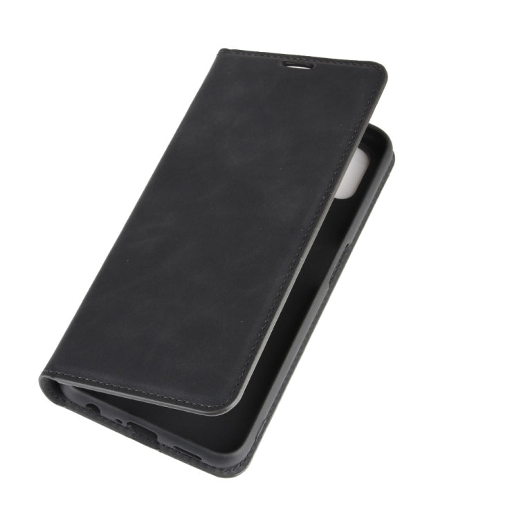 For Oppo A92s Retro-skin Business Magnetic Suction Leather Case with Holder & Card Slots & Wallet