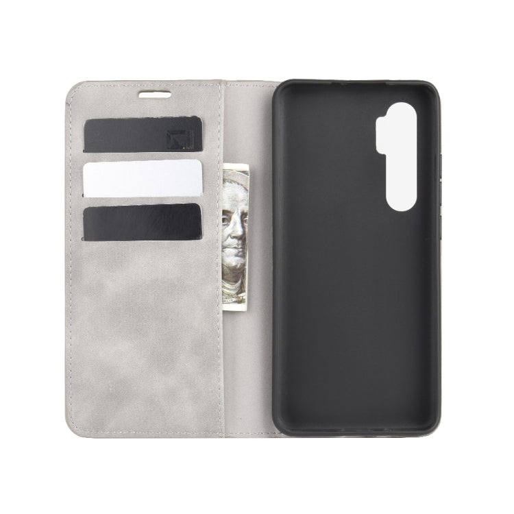 For Xiaomi Mi Note 10 Lite Retro-skin Business Magnetic Suction Leather Case with Holder & Card Slots & Wallet