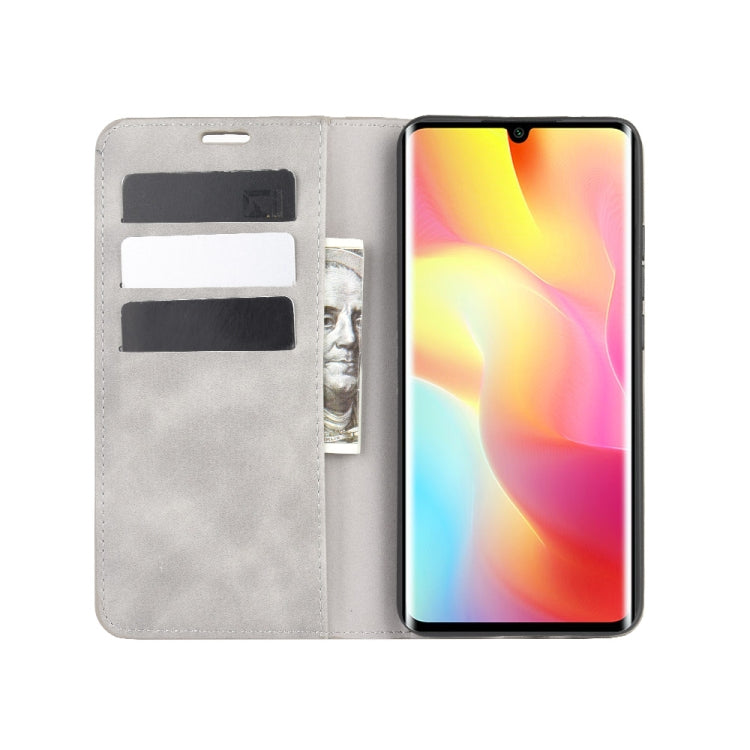 For Xiaomi Mi Note 10 Lite Retro-skin Business Magnetic Suction Leather Case with Holder & Card Slots & Wallet
