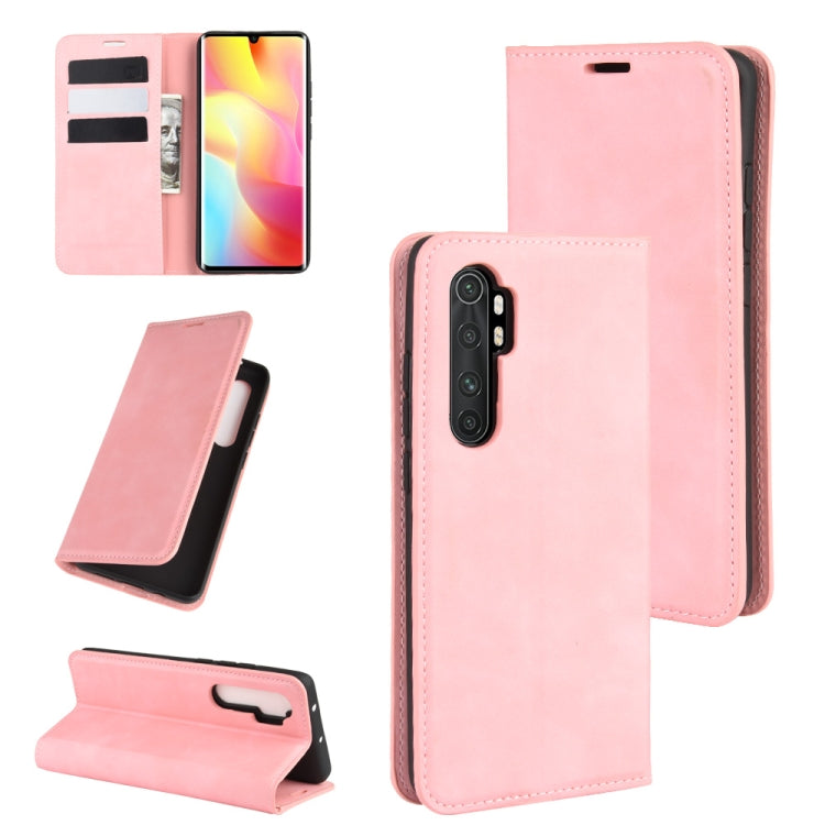 For Xiaomi Mi Note 10 Lite Retro-skin Business Magnetic Suction Leather Case with Holder & Card Slots & Wallet