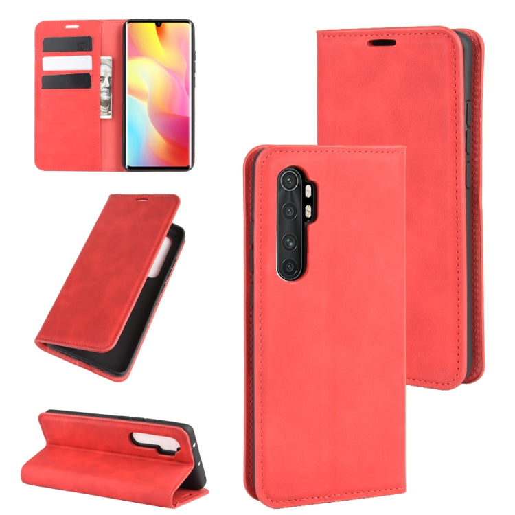 For Xiaomi Mi Note 10 Lite Retro-skin Business Magnetic Suction Leather Case with Holder & Card Slots & Wallet