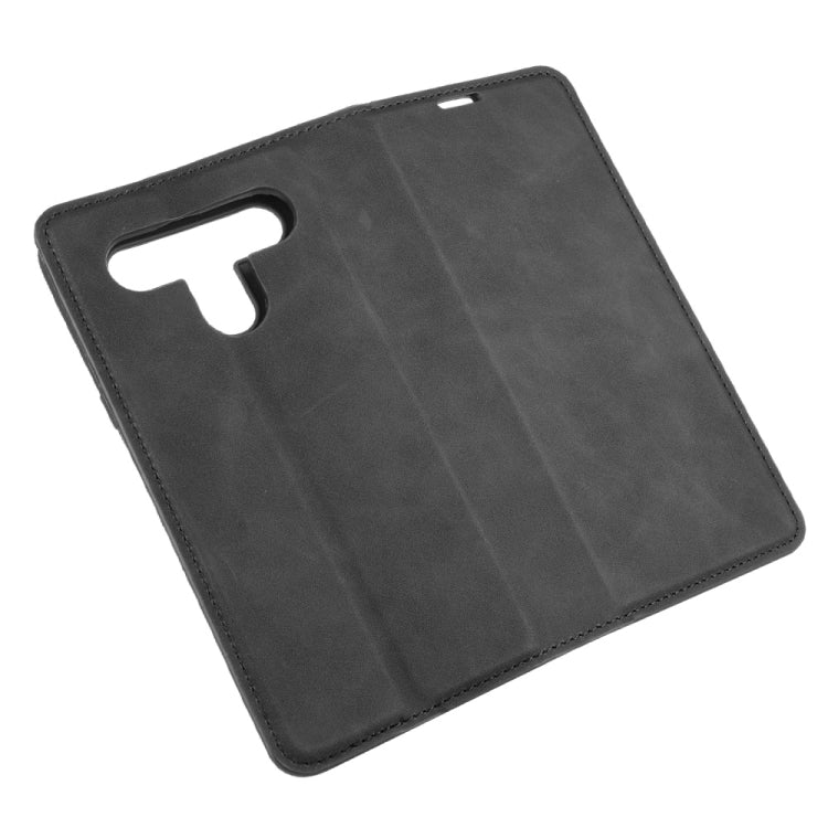 For LG K61 Retro-skin Business Magnetic Suction Leather Case with Holder & Card Slots & Wallet
