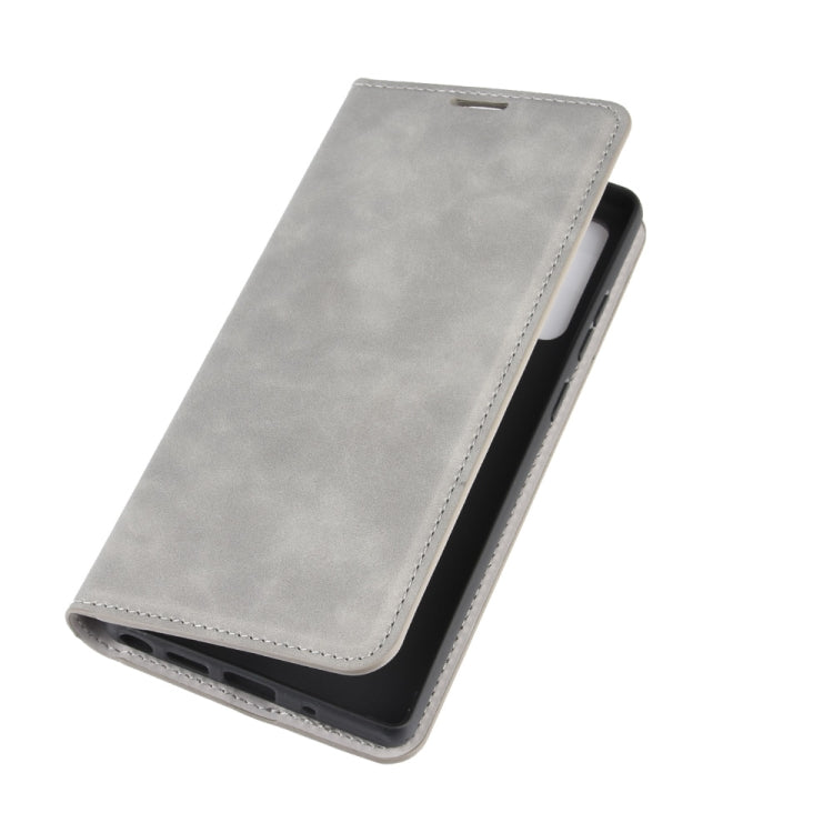 For Samsung Galaxy Note20 Retro-skin Business Magnetic Suction Leather Case with Holder & Card Slots & Wallet