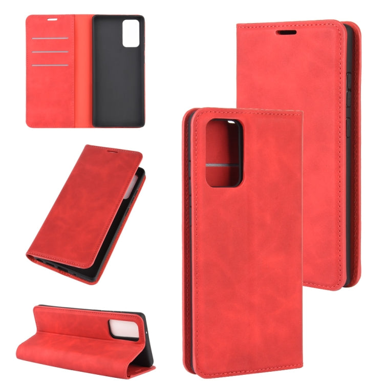 For Samsung Galaxy Note20 Retro-skin Business Magnetic Suction Leather Case with Holder & Card Slots & Wallet
