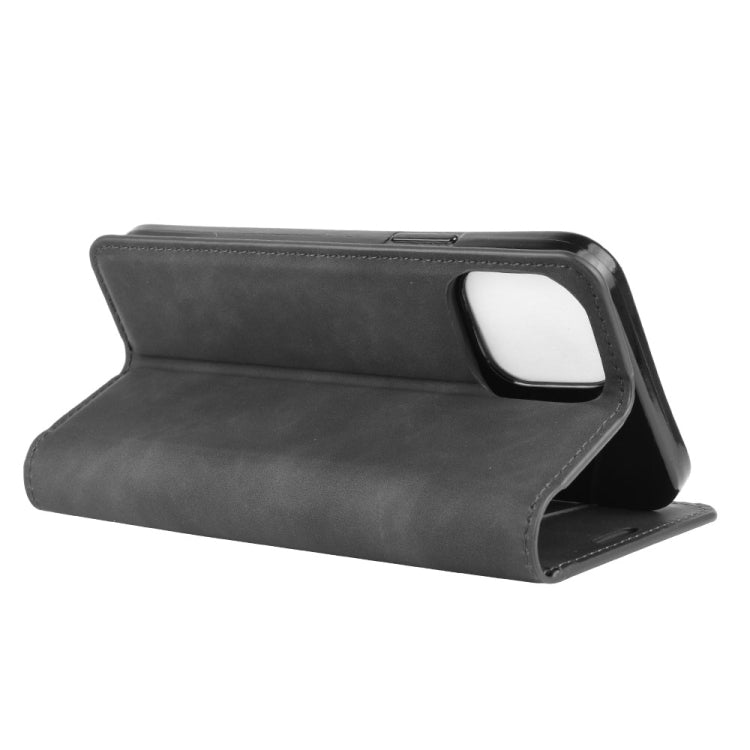 For iPhone 12 6.1 inch Retro-skin Business Magnetic Suction Leather Case with Holder & Card Slots & Wallet