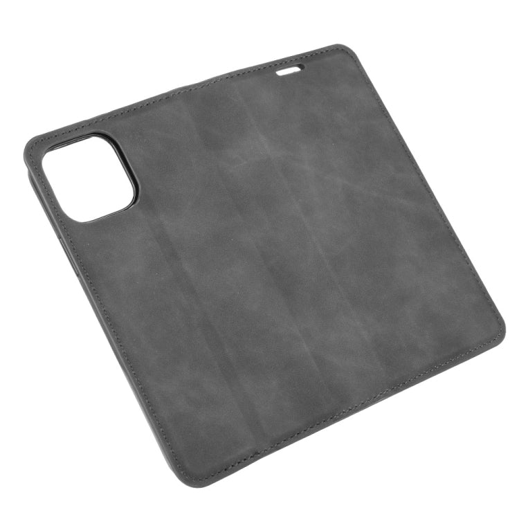 For iPhone 12 6.1 inch Retro-skin Business Magnetic Suction Leather Case with Holder & Card Slots & Wallet