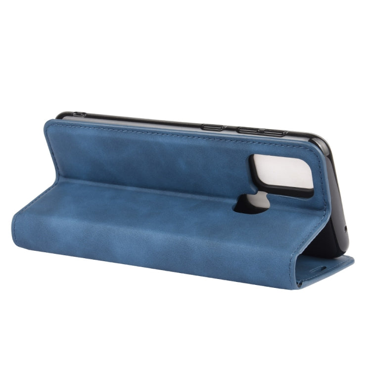 For Samsung Galaxy M31 Retro-skin Business Magnetic Suction Leather Case with Holder & Card Slots & Wallet