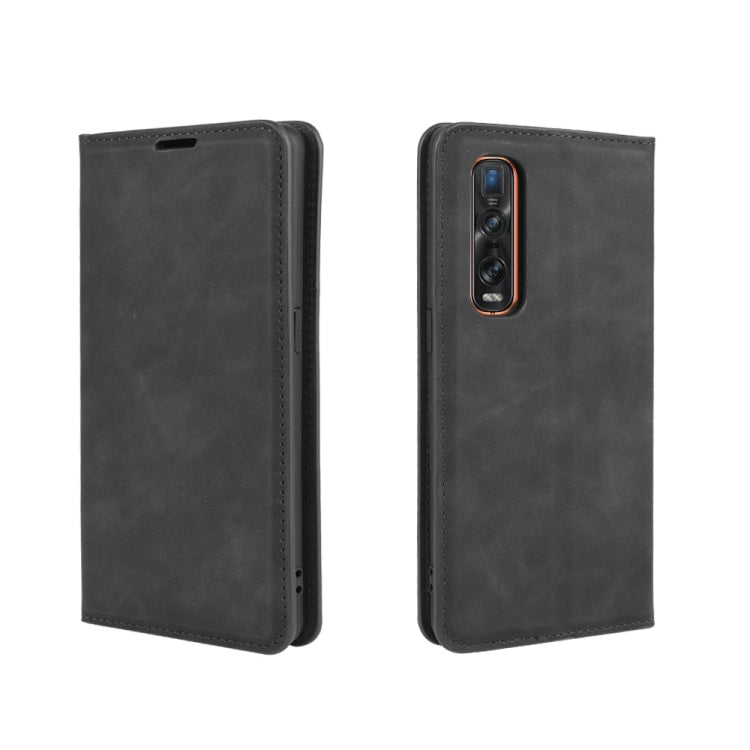 For OPPO Find X2 Pro Retro-skin Business Magnetic Suction Leather Case with Holder & Card Slots & Wallet