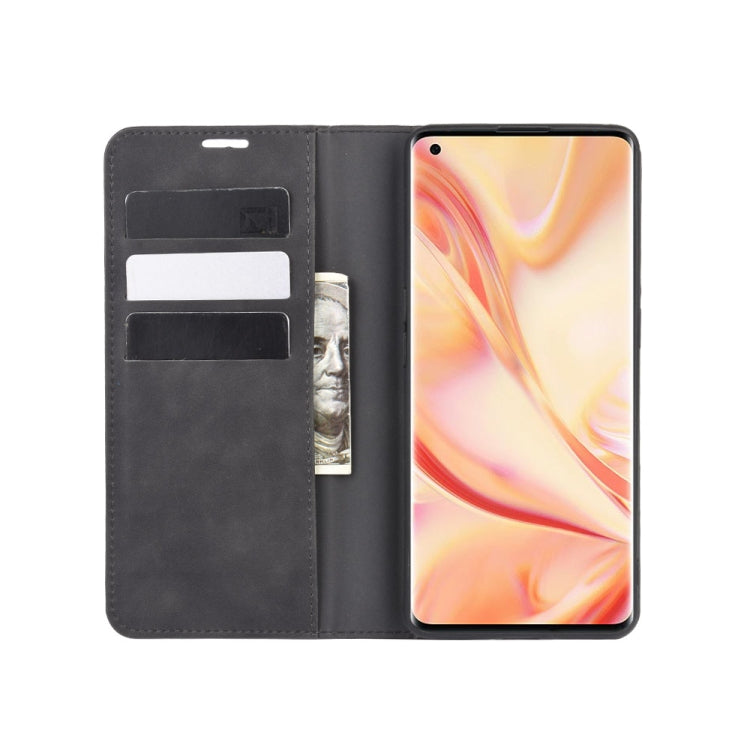 For OPPO Find X2 Pro Retro-skin Business Magnetic Suction Leather Case with Holder & Card Slots & Wallet