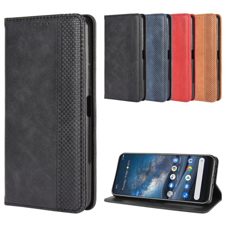 For Nokia 8.3 5G Magnetic Buckle Retro Crazy Horse Texture Horizontal Flip Leather Case  , with Holder & Card Slots & Photo Frame