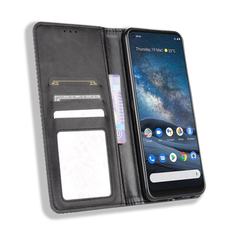 For Nokia 8.3 5G Magnetic Buckle Retro Crazy Horse Texture Horizontal Flip Leather Case  , with Holder & Card Slots & Photo Frame