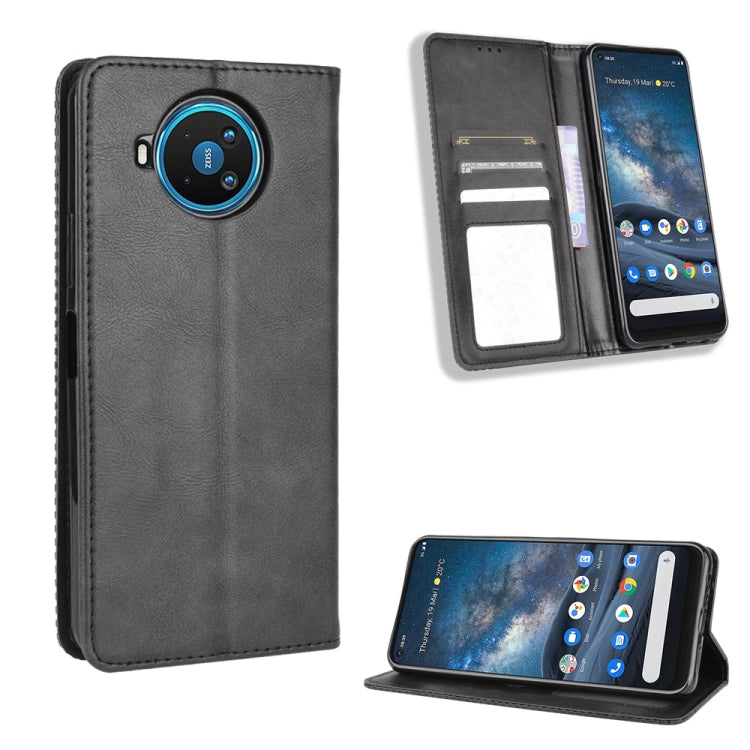 For Nokia 8.3 5G Magnetic Buckle Retro Crazy Horse Texture Horizontal Flip Leather Case  , with Holder & Card Slots & Photo Frame