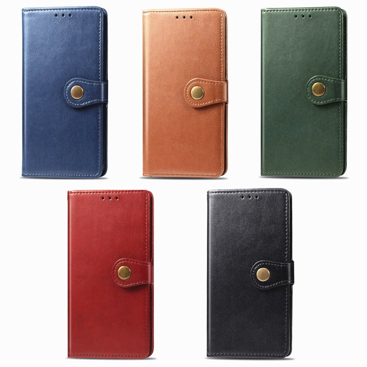 Retro Solid Color Leather Buckle Phone Case