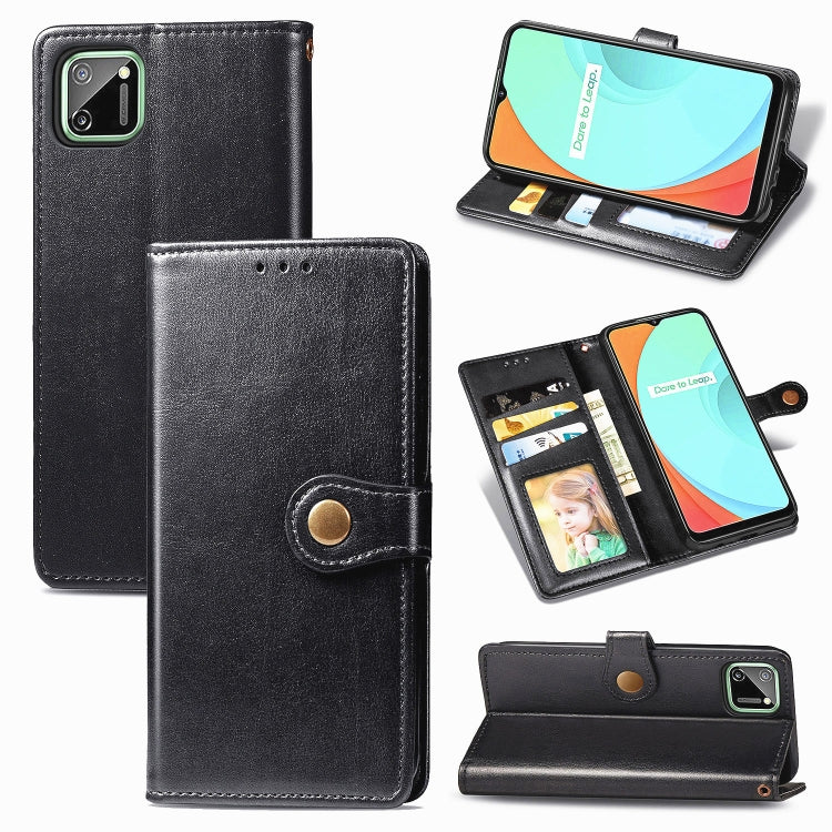 Retro Solid Color Leather Buckle Phone Case