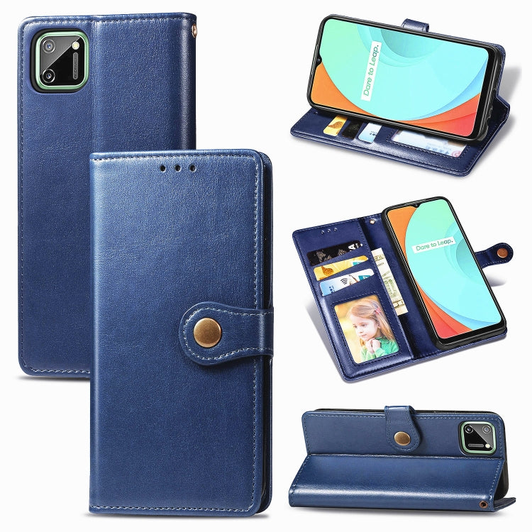 Retro Solid Color Leather Buckle Phone Case